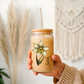 December Birth Flower Sipper, Narcissus Floral Glass, Personalized December Gift, Monthly Flower Sipper, Winter Birthday Cup, 16oz Glass