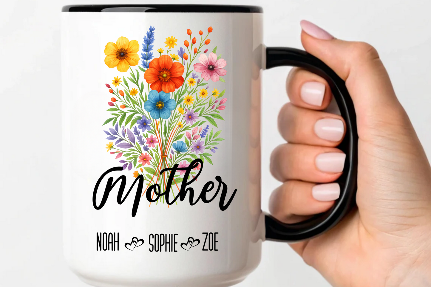 Mother Mug 11oz 15oz Custom Coffee Cup Gift for Mom Birthday Present or Mothers Day Personalized Ceramic Mug for Her Daily Use