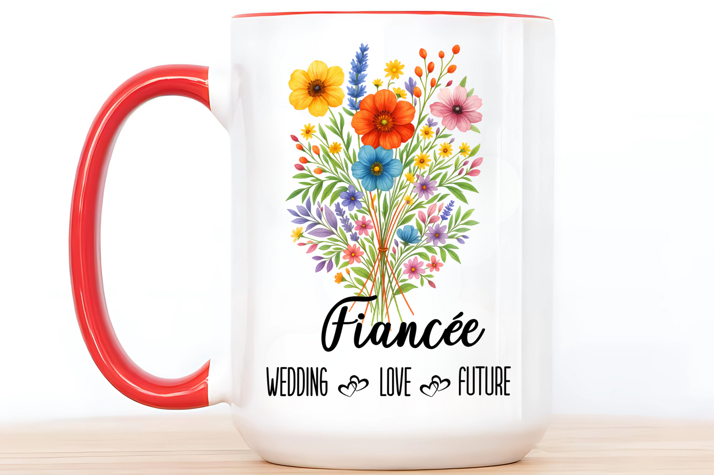 Fiancee Mug 11oz 15oz Custom Coffee Cup Engagement Gift for Her Future Bride Present Personalized Ceramic Mug for Wedding or Proposal
