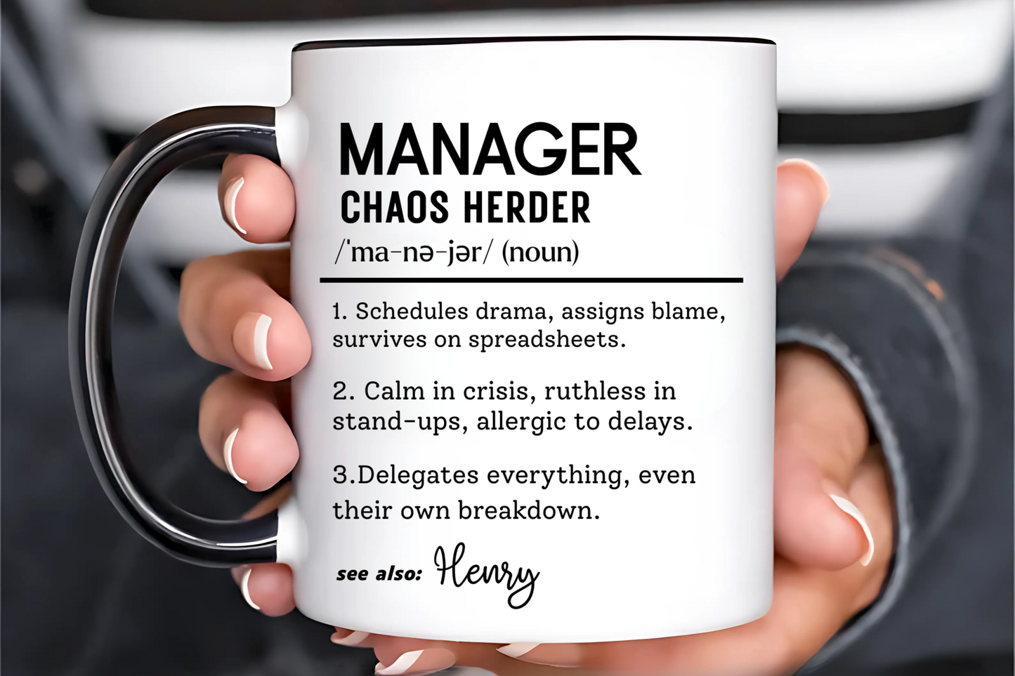 Funny Manager Mug, Custom Boss Gift, Office Leader Definition Cup, Personalized Coffee Mug, Supervisor Appreciation