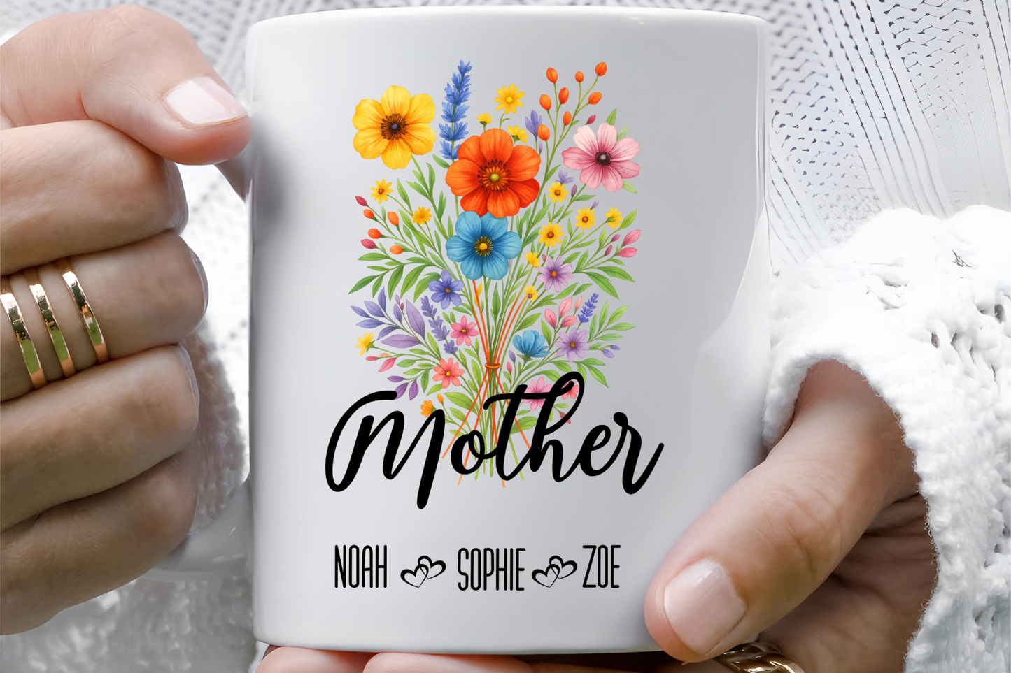 Mother Mug 11oz 15oz Custom Coffee Cup Gift for Mom Birthday Present or Mothers Day Personalized Ceramic Mug for Her Daily Use