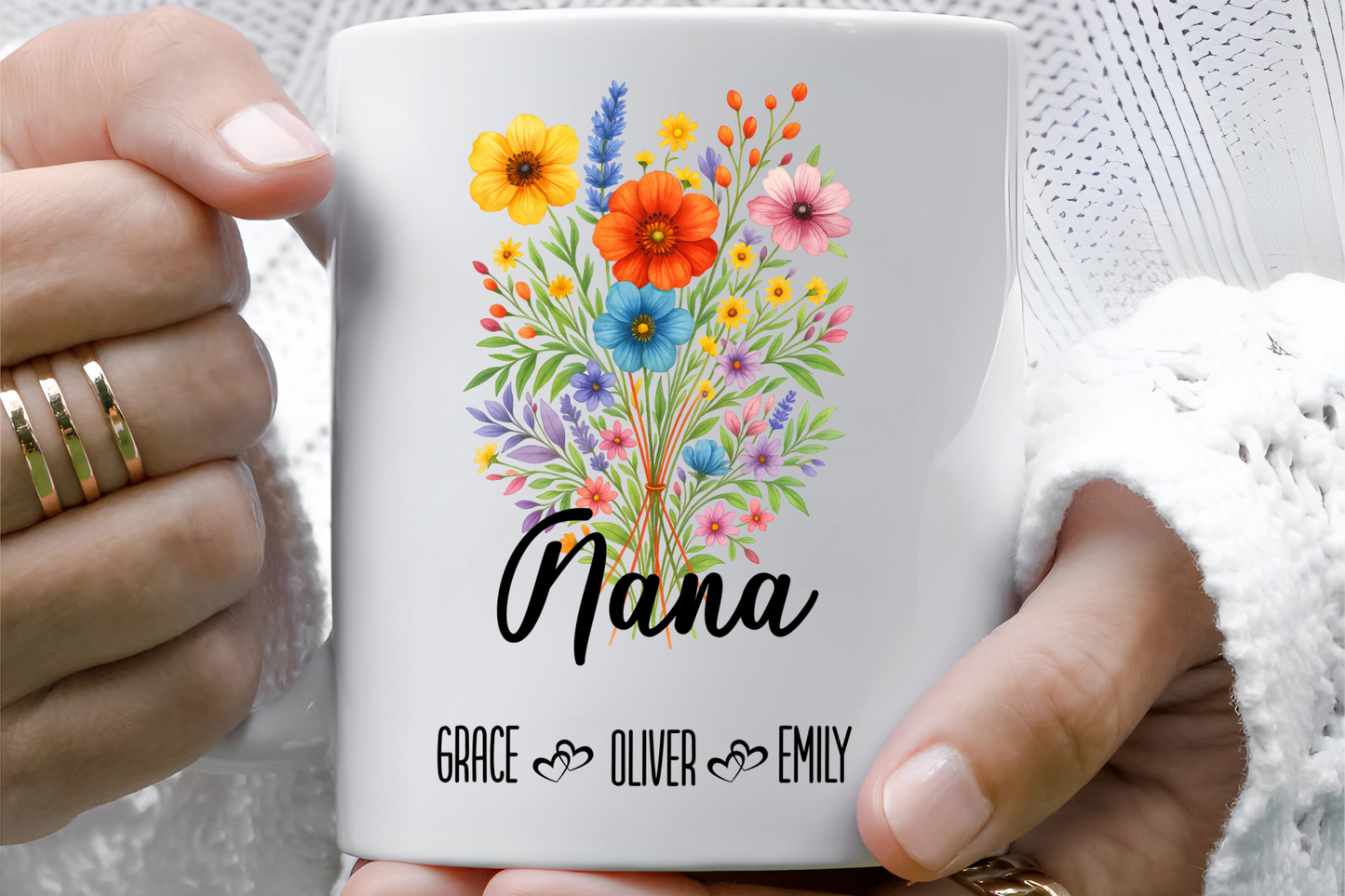 Nana Mug 11oz 15oz Custom Coffee Cup Gift for Grandma Birthday or Mothers Day Personalized Ceramic Mug for Her from Grandkids