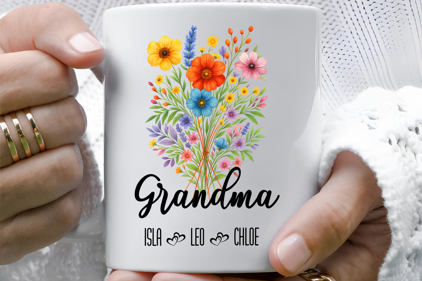 Grandma Mug 11oz 15oz Custom Coffee Cup Gift for Grandma Birthday or Mothers Day Personalized Ceramic Mug for Her from Grandkids