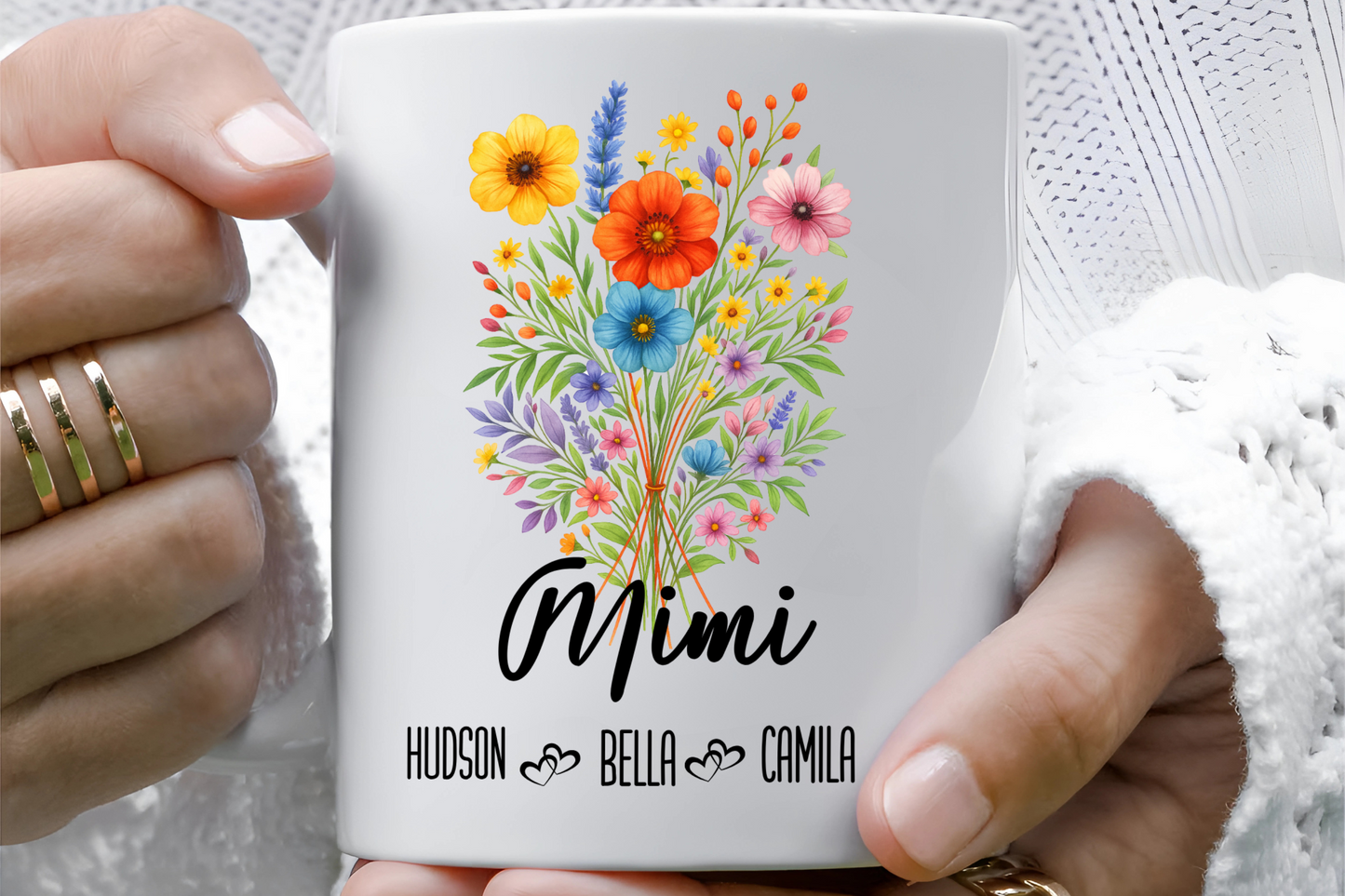 Mimi Mug 11oz 15oz Custom Coffee Cup Gift for Mimi Birthday or Mothers Day Personalized Ceramic Mug for Grandma from Grandkids