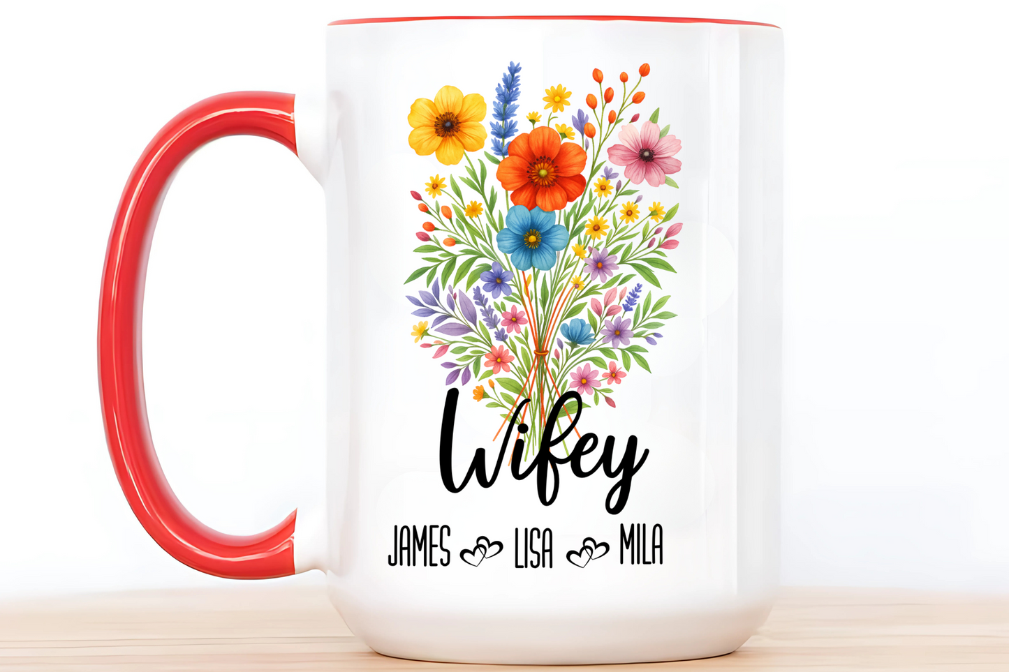 Wifey Mug 11oz 15oz Custom Coffee Cup Gift for Wife Romantic Gift for Her Birthday or Anniversary Personalized Ceramic Mug