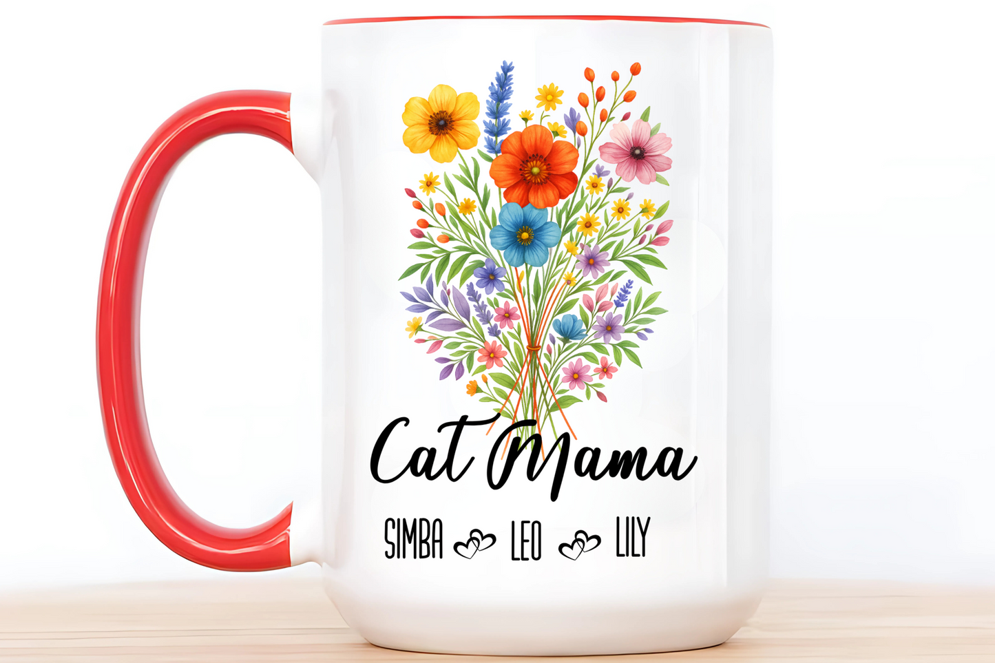 Cat Mama Mug 11oz 15oz Custom Coffee Cup Gift for Cat Lovers Pet Owner Mug for Women Personalized Ceramic Mug for Cat Mom