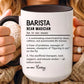 Funny Barista Mug, Bean Magician Gift, Coffee Shop Worker Mug, Espresso Lover Cup, Personalized Cafe Mug, Latte Artist Gift