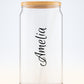 Personalized Glass Sipper, Custom Name Tumbler, Bridesmaids Gifts, Wedding Proposal Cup, 16oz Coffee Glass