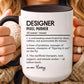 Custom Designer Mug, Funny Graphic Designer Gift, Personalized Design Coffee Cup, Creative Hustler Definition Mug, UX UI Artist Mug