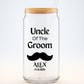 Uncle of the Groom Sipper, Personalized Wedding Gift, Groom Uncle Gift, Custom Family Keepsake, Wedding Day Celebration Cup, 16oz Glass